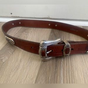 Brighton Brown Belt With Silver Detailing